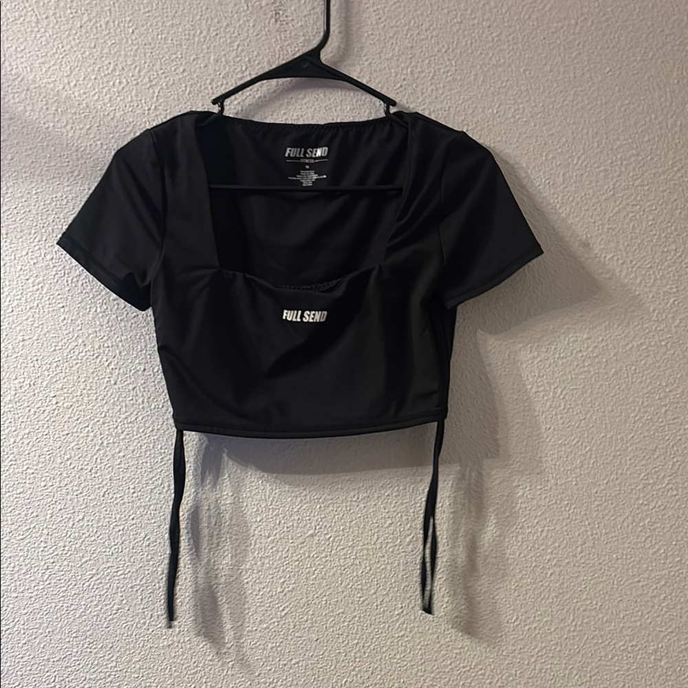 Full Send Black Crop Top size medium